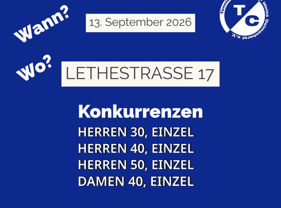 11. TCBW LK-Turnier am 13.09.2026 auf unserer Anlage